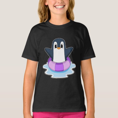 Penguin Swimming Lifebuoy T_Shirt
