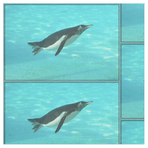 Penguin Swimming Underwater Fabric