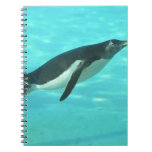 Penguin Swimming Underwater Notebook