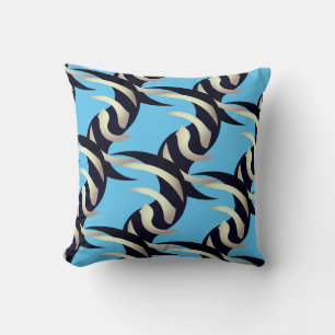 Penguin Swirl Throw Pillow
