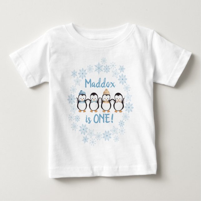 Penguin T-Shirt 1st Birthday T-Shirt Personalized (Front)