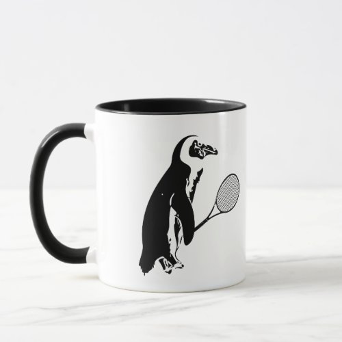 Penguin Tennis Player Mug