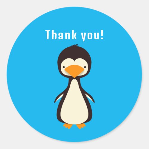 Penguin Thank you Classic Round Sticker