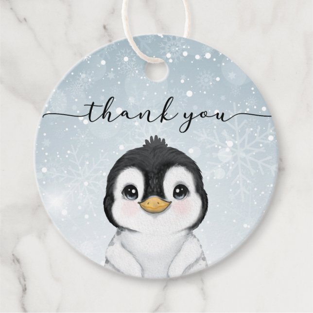 Penguin Thank you Favor Tags (Front)
