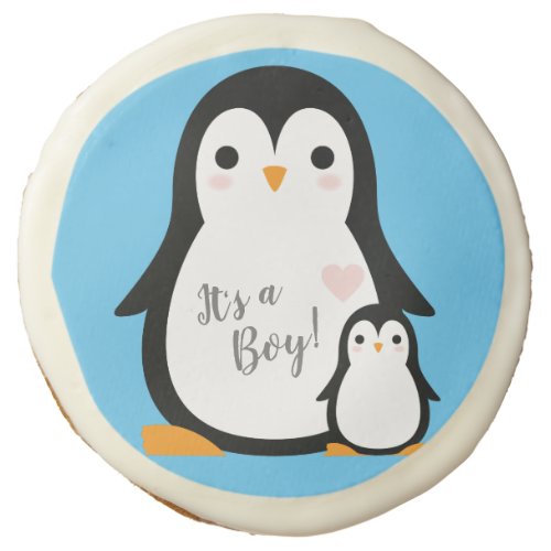 Penguin Theme Baby Shower Cute Sugar Cookie