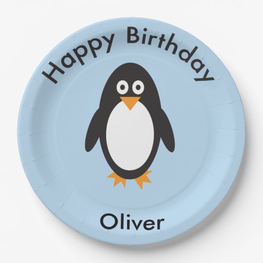 Penguin Themed Birthday Party Plates Zazzle Com