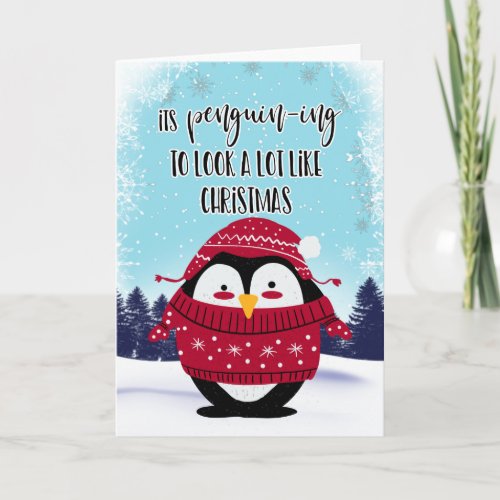 penguin to look a lot like christmas card