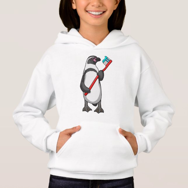 Penguin Tooth brush Hoodie (Front)