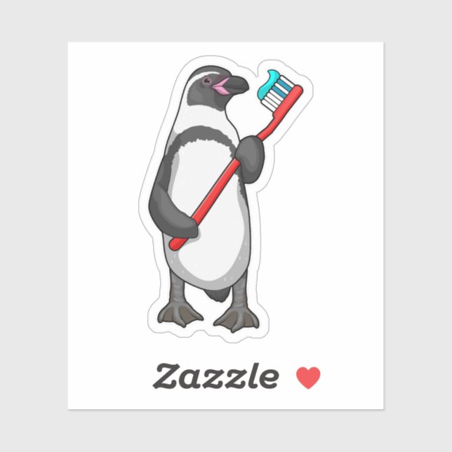 Penguin Tooth brush Sticker (Sheet)