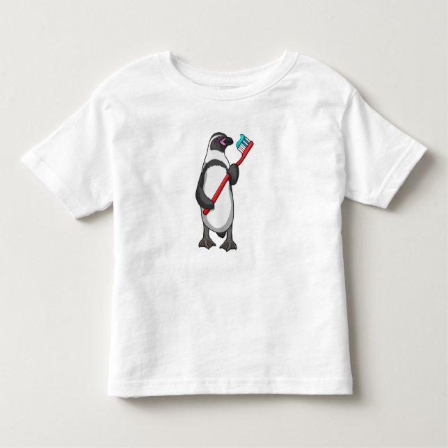 Penguin Tooth brush Toddler T-shirt (Front)
