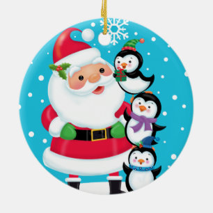 Penguin Totem Ceramic Ornament