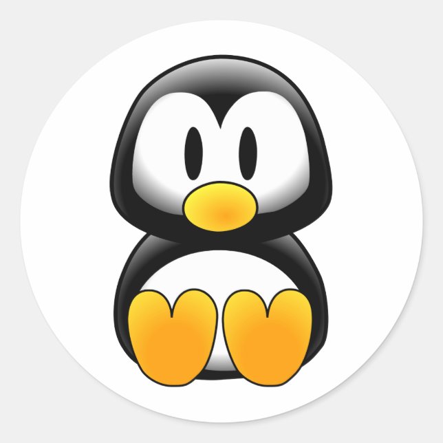 Penguin tux image classic round sticker (Front)