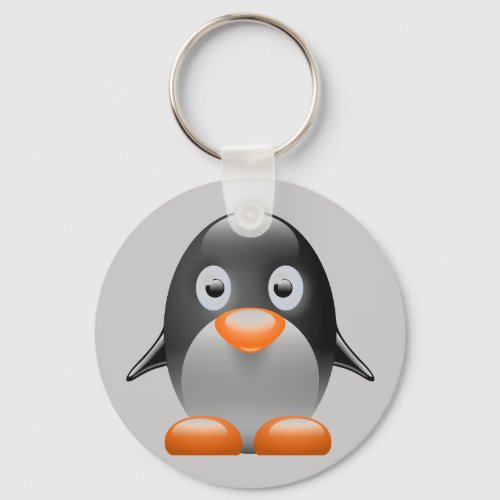 penguin tux linux image keychain