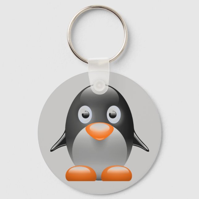 penguin tux linux image keychain (Front)