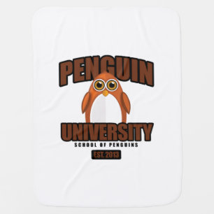 Penguin University - Brown Baby Blanket