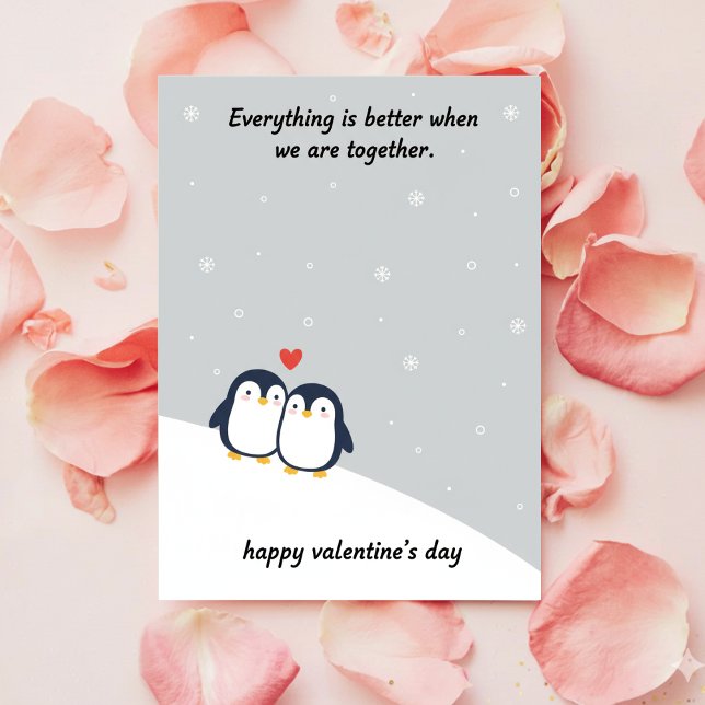 Penguin Valentine Love Card Cute Romantic Couples (Creator Uploaded)