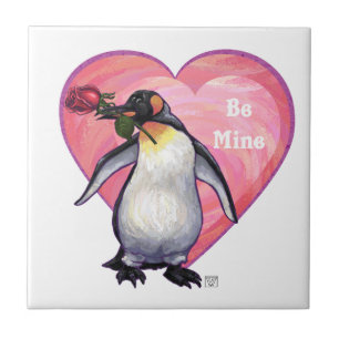 Penguin Valentine's Day Ceramic Tile