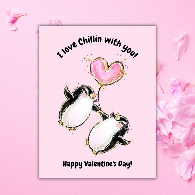 Penguin Valentine's Day Classroom Photo Holiday Card (Creator Uploaded)