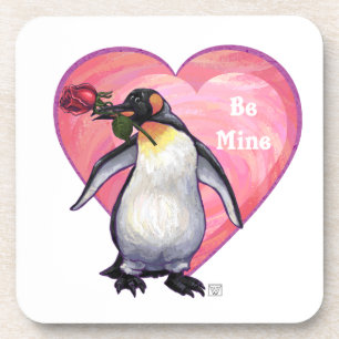 Penguin Valentine's Day Drink Coaster