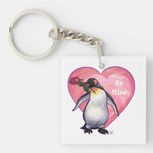 Penguin Valentines Day Keychain