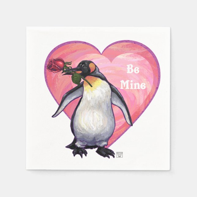 Penguin Valentine's Day Napkins (Front)