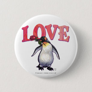 Penguin Valentine's Day Pinback Button