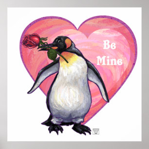 Penguin Valentine's Day Poster