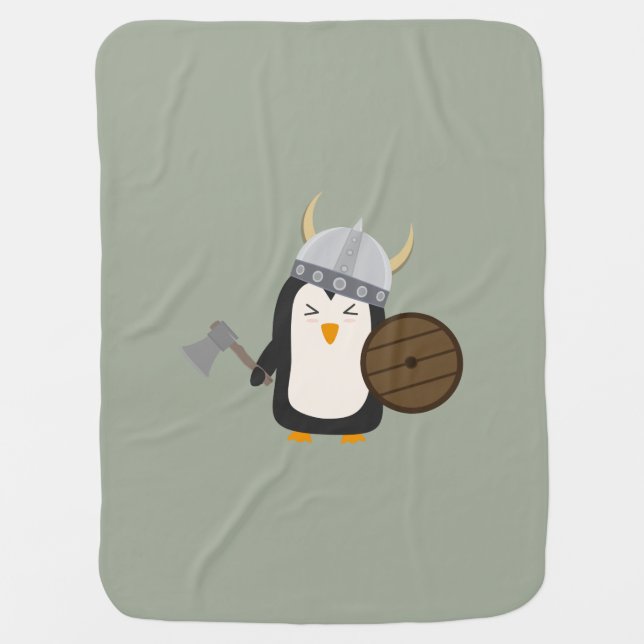Penguin Viking Receiving Blanket (Front)