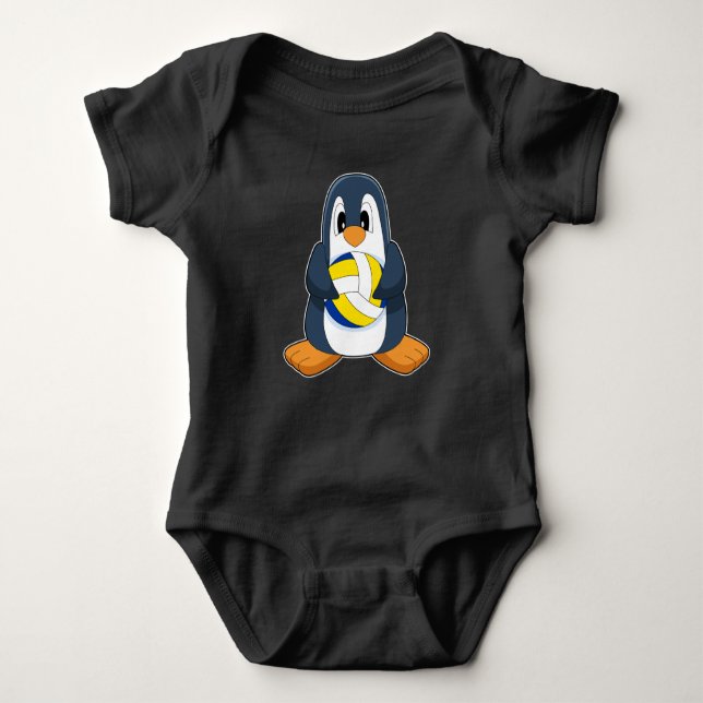 Penguin Volleyball Baby Bodysuit (Front)
