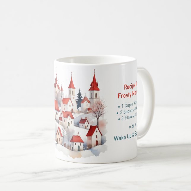 Penguin "Wake Up and Sparkle" Winter Mug (Front Right)