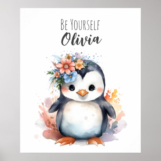 Penguin Wall Art | Animal Nursery Art Poster (Front)