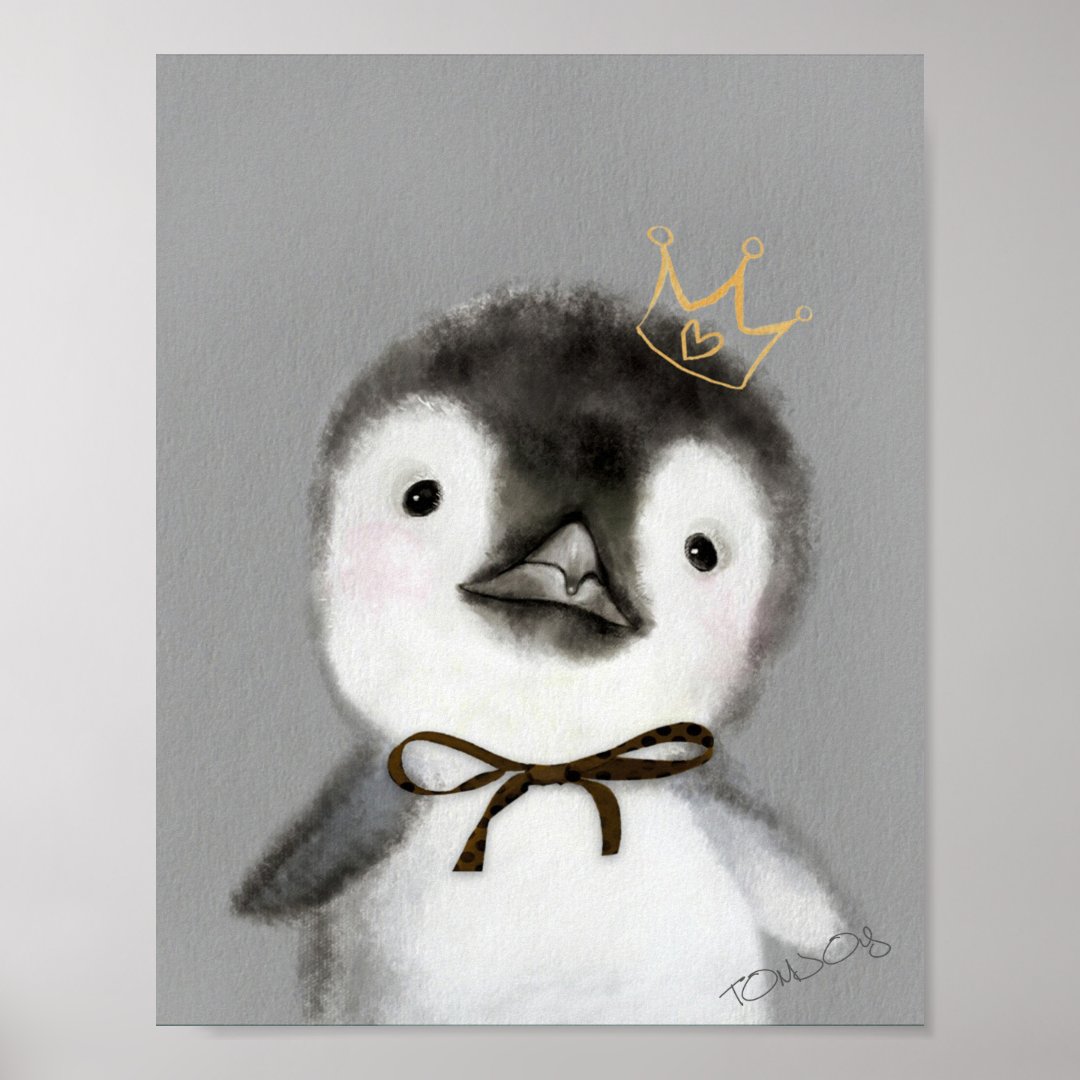 penguin wall art, nursery wall art, woodland poster Zazzle