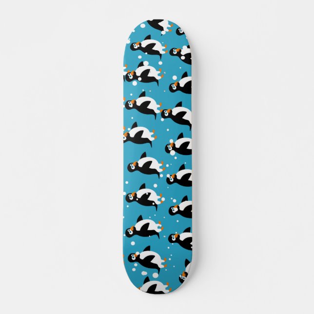 Penguin Wallpaper Skateboard Deck (Front)