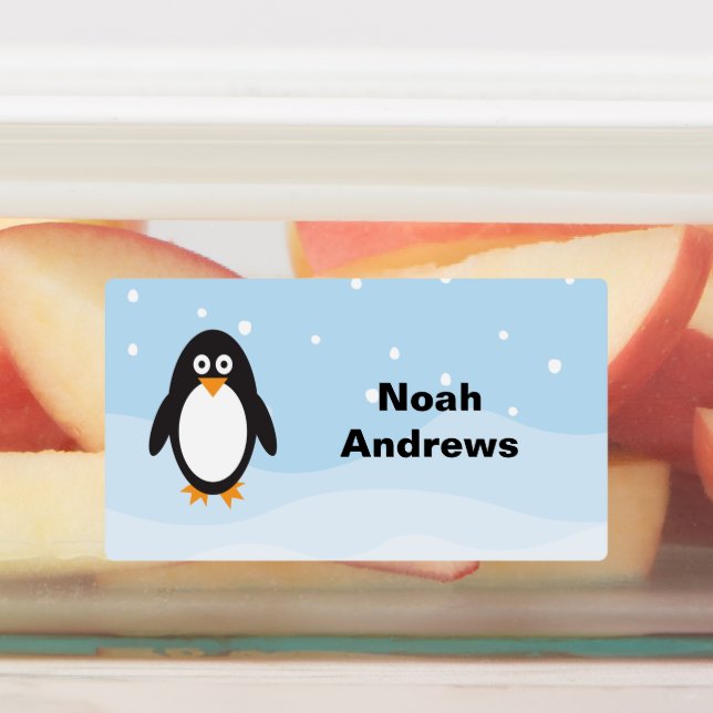 Penguin Waterproof Name Labels for School (Affixed)