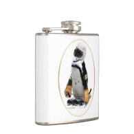 Penguin Wearing Hockey Gear Flask