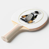 Penguin Wearing Hockey Gear Ping-Pong Paddle