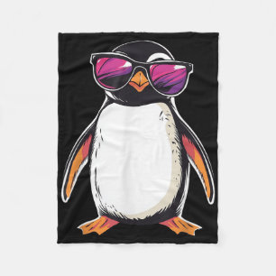 Penguin Wearing Sungles Bird Funny Graphic Fleece Blanket