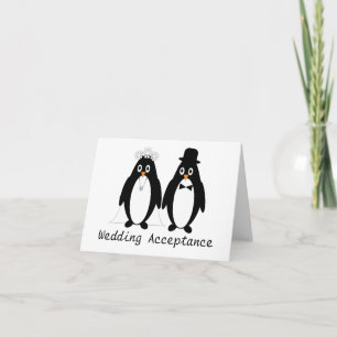 Penguin Wedding Acceptance Card