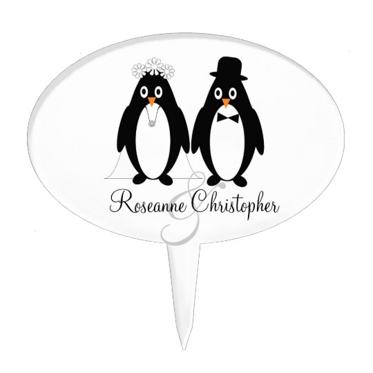 Penguin Wedding Cake Topper Zazzle com