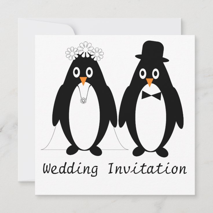 Penguin Wedding Invitation | Zazzle