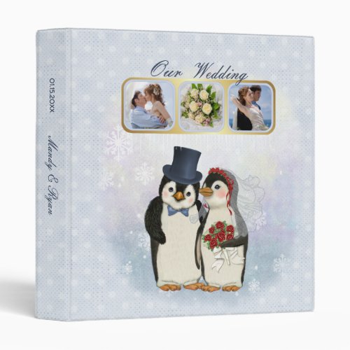 Penguin Wedding Keepsake Album 3 Ring Binder