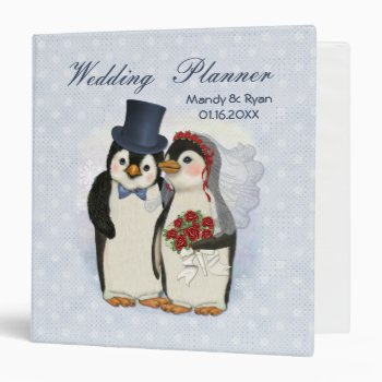 Penguin Wedding Planner 3 Ring Binder by SpiceTree_Weddings at Zazzle