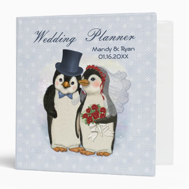 Penguin Wedding Planner 3 Ring Binder (Front/Inside)
