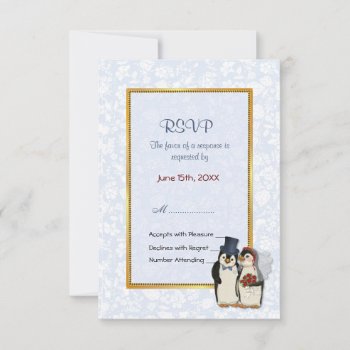 Penguin Wedding - Rsvp by SpiceTree_Weddings at Zazzle