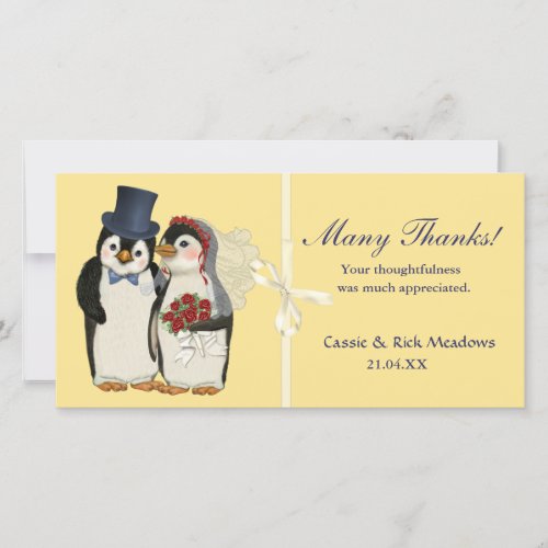 Penguin Wedding Thank You Card