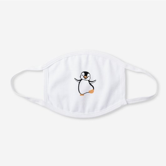penguin white cotton face mask (Front)