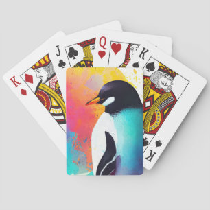 Penguin Wild Nature Animal Color Art Painting Poker Cards
