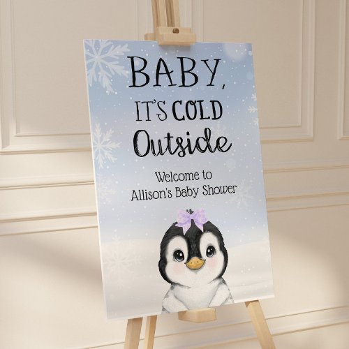 Penguin Winter Baby Shower Welcome Foam Board