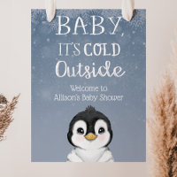 Penguin Winter Baby Shower Welcome Sign