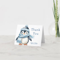 Penguin Winter Boy Baby Shower Thank You
